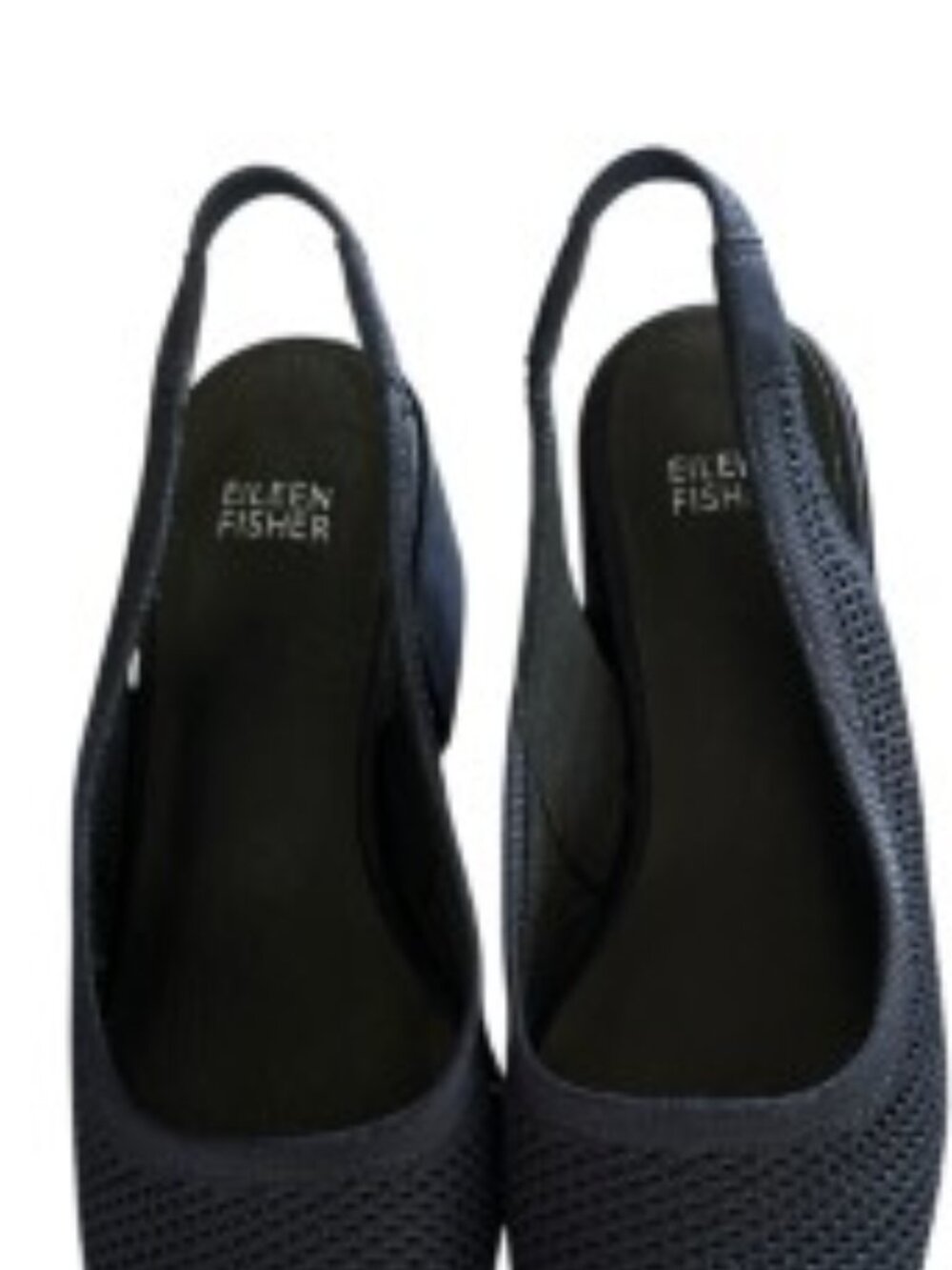 Eileen Fisher Navy Knit Slingback Pumps 7 - Picture 8 of 8